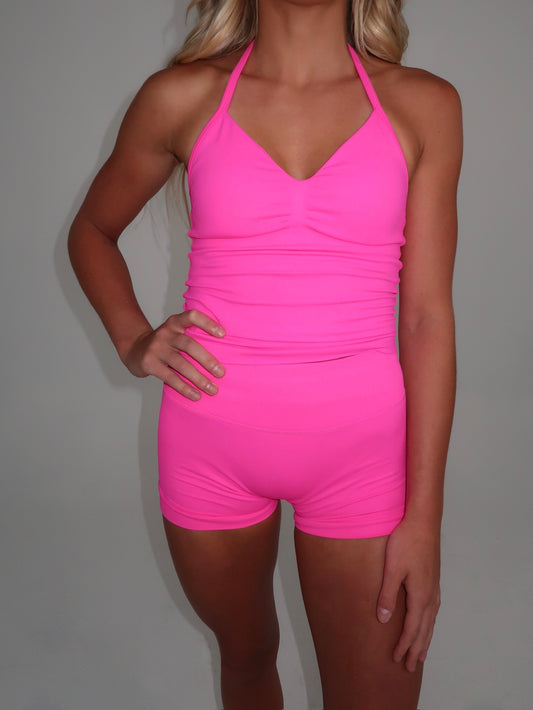 Longline Tank - Hot Pink